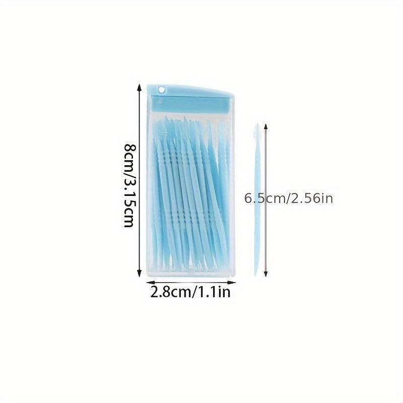 50pcs Portable Plastic Double Floss Toothpick for Oral Care