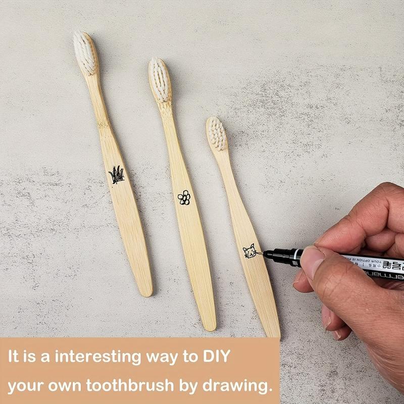 4pcs Bamboo Toothbrushes BPA Soft Bristles Eco Friendly