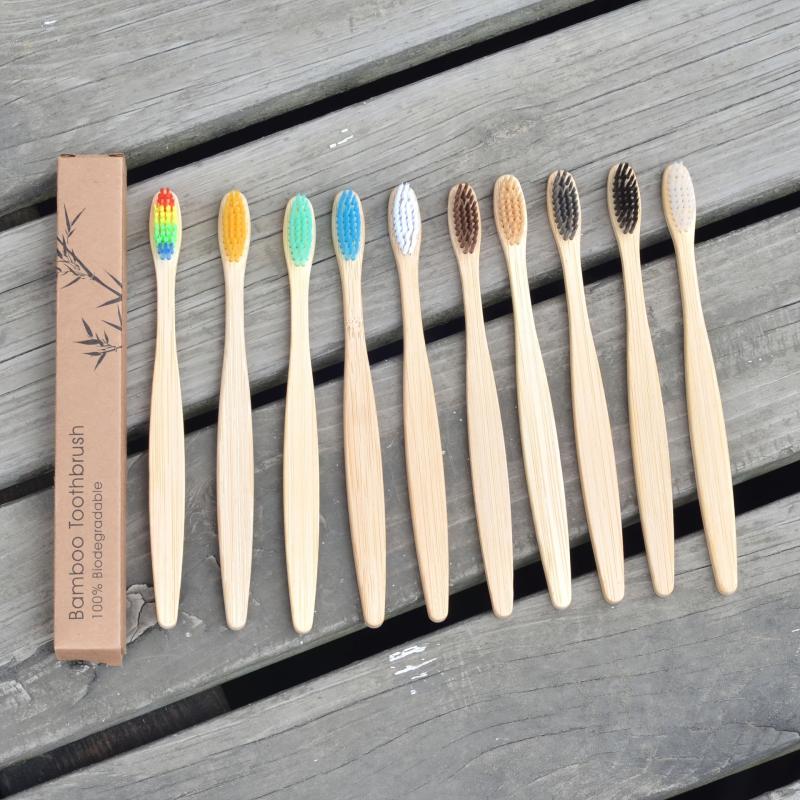 4pcs Bamboo Toothbrushes BPA Soft Bristles Eco Friendly
