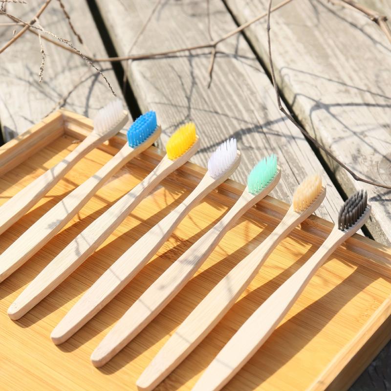 4pcs Bamboo Toothbrushes BPA Soft Bristles Eco Friendly