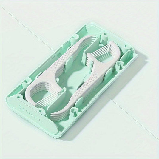 Portable Toothpick Flossing Stick Box with 10 Disposable Dental Floss Picks