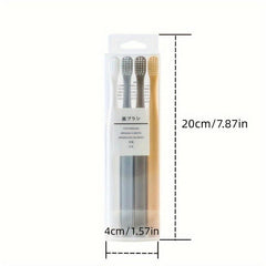 4pcs Macaron Japanese Toothbrush Soft Bristle Adult Small Disposable Manual