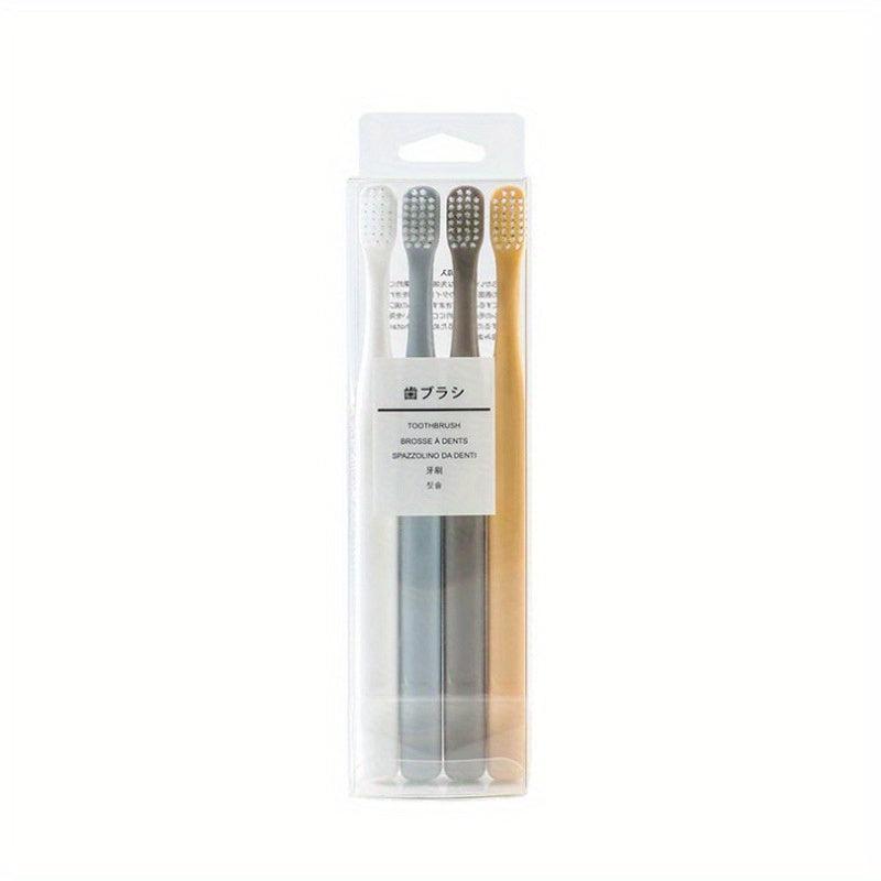 4pcs Macaron Japanese Toothbrush Soft Bristle Adult Small Disposable Manual