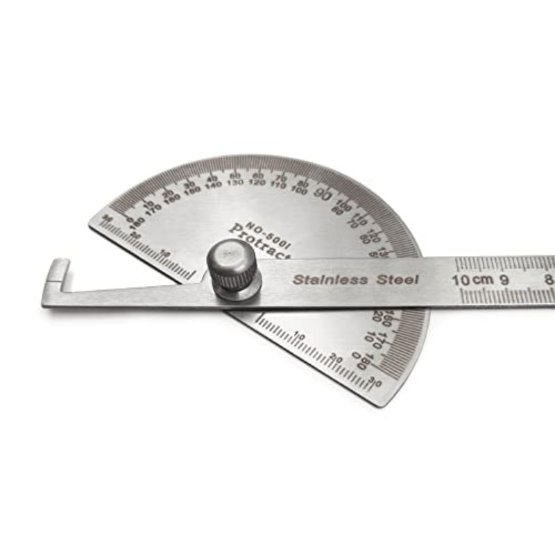 Stainless Steel Angle Ruler 0-180 Degrees Woodworking Tool