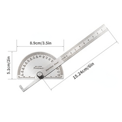 Stainless Steel Angle Ruler 0-180 Degrees Woodworking Tool