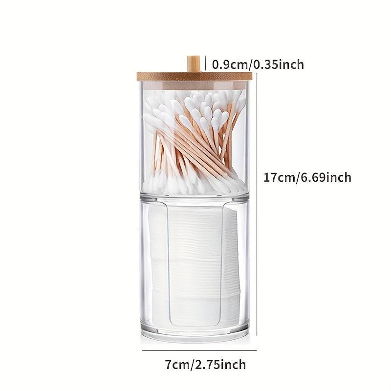 Clear Acrylic Cotton Swab Storage Box Makeup Organizer