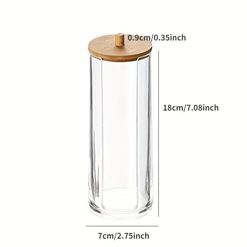 Clear Acrylic Cotton Swab Storage Box Makeup Organizer