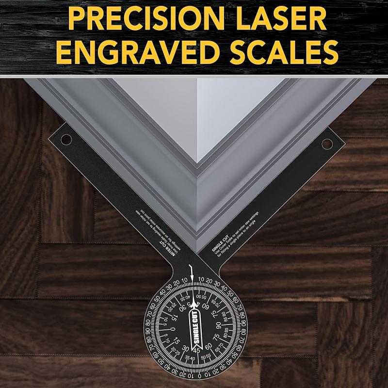 Aluminum Miter Saw Protractor 7 Inch Rust Proof Angle Finder