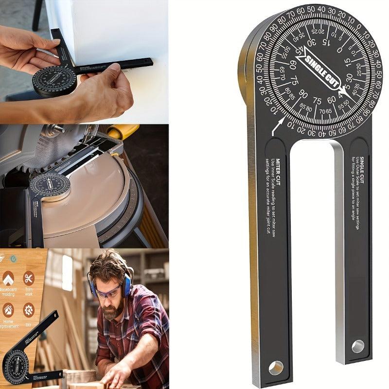 Aluminum Miter Saw Protractor Angle Finder with Laser Engraved Scales