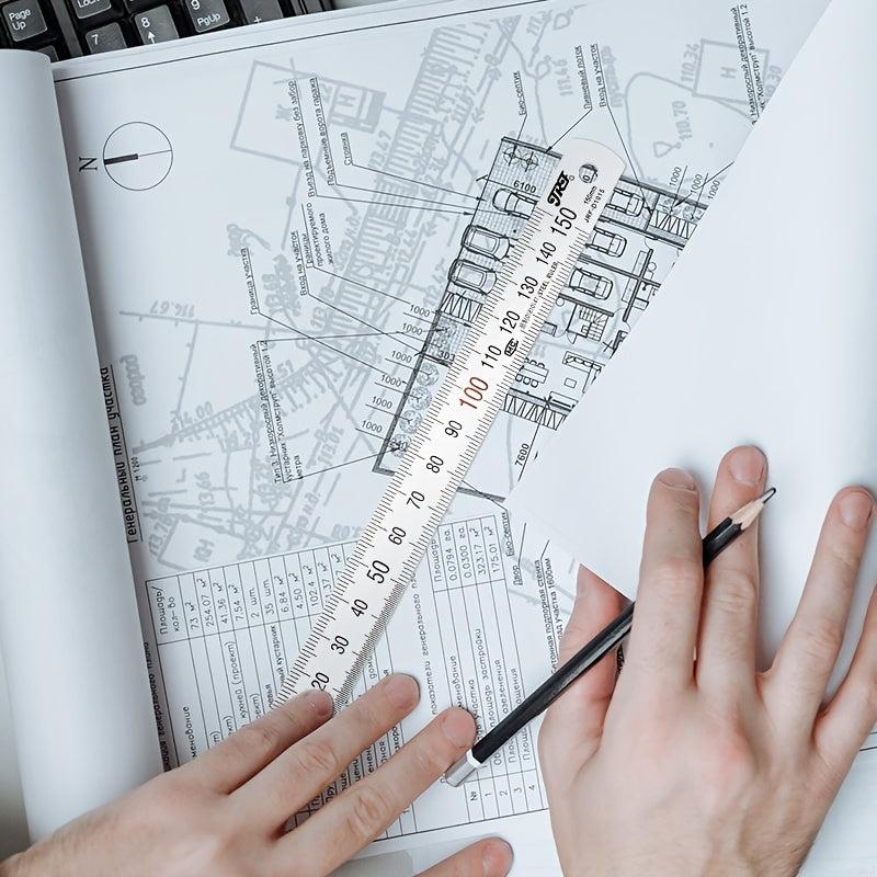 Metal Ruler 300mm 150mm Stainless Steel with Conversion Table