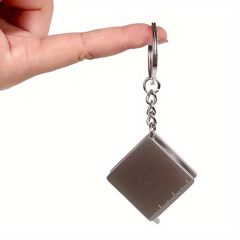 Stainless Steel Retractable Ruler Tape Measure Keychain 1 Meter
