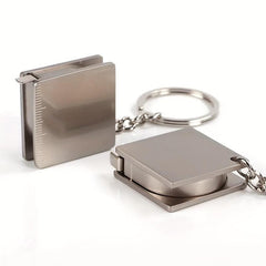 Stainless Steel Retractable Ruler Tape Measure Keychain 1 Meter