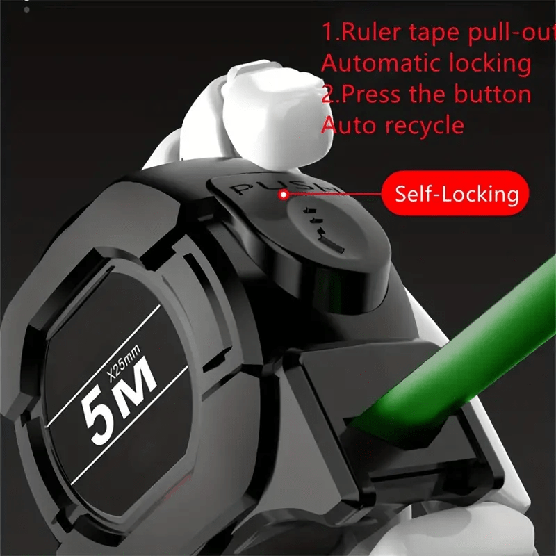 Portable Self-Locking Steel Tape Measure w/ Laser Engraving Code