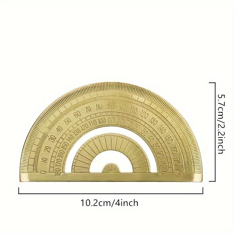 Metal Brass Protractor 0-180 Degree for School & Office Use