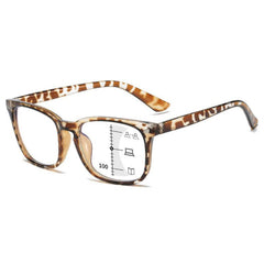 Square Progressive Reading Glasses Anti Light Presbyopic Glasses Spring Hinge