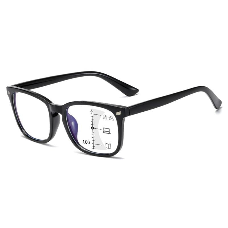Square Progressive Reading Glasses Anti Light Presbyopic Glasses Spring Hinge
