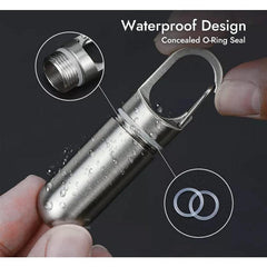 Portable Waterproof Pill Case Titanium Travel Pill Container Keychain