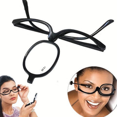 Rotating Makeup Reading Glasses Folding 1.0-4.0 Magnifying Glasses
