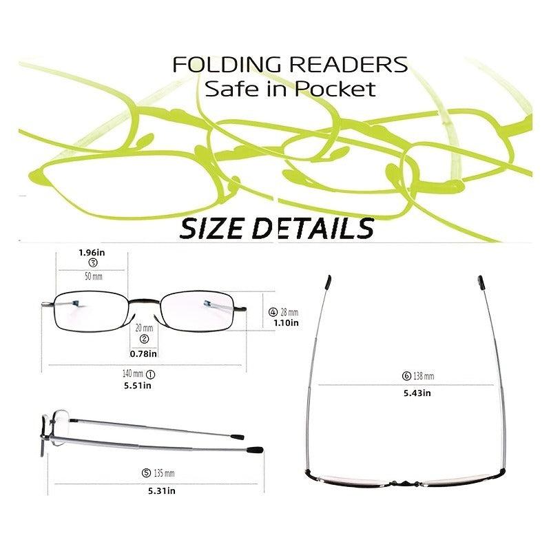 Compact Folding Reading Glasses Portable Mini Eyewear For Women And Men