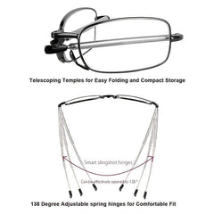 Compact Folding Reading Glasses Portable Mini Eyewear For Women And Men
