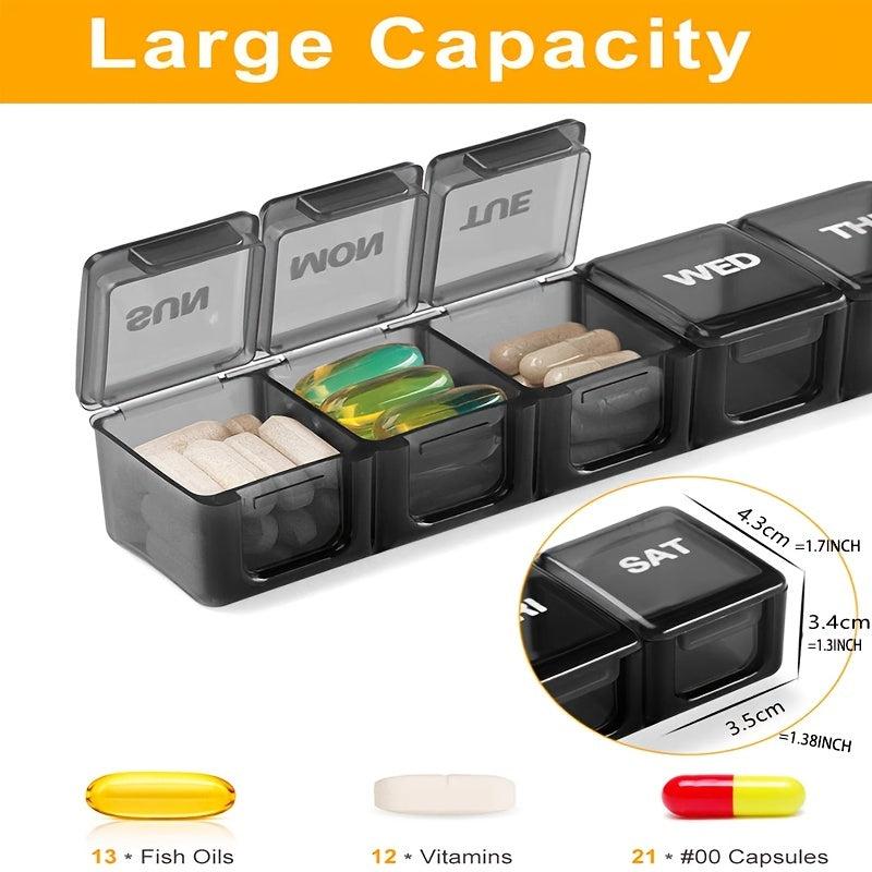 Extra Large 7-Day Pill Organizer, Large Capacity Compartments