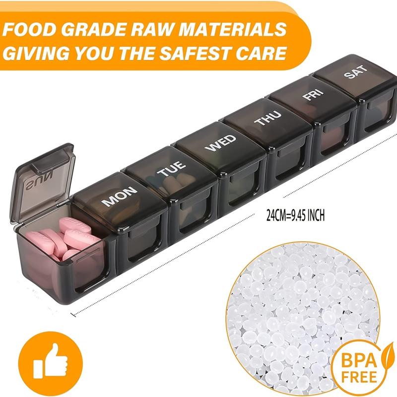 Extra Large 7-Day Pill Organizer, Large Capacity Compartments