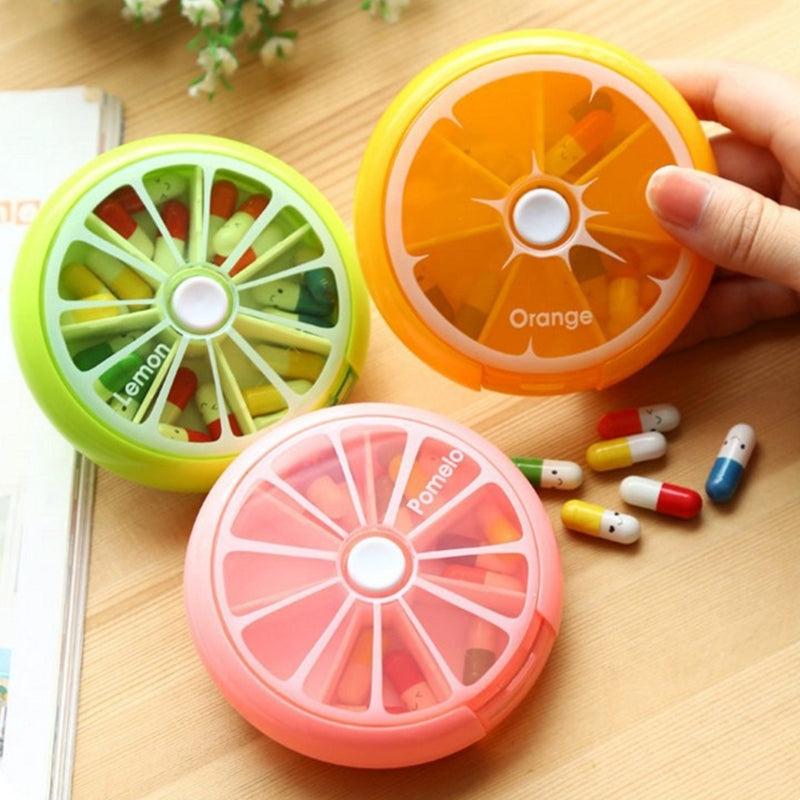 Rotatable Fruit Pill Box - Portable Week Supply Storage