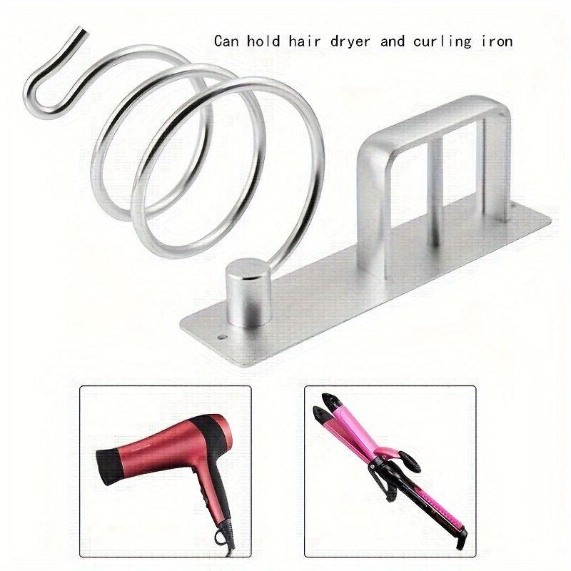 Hair Dryer Holder Bathroom Hair Straightener Storage Rack Space Aluminum