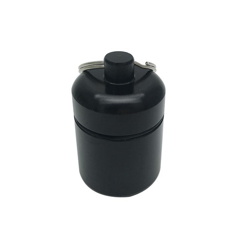 Portable Sealed Metal Pill Box with Keychain and Coin Storage