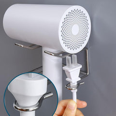 Stainless Steel Hair Dryer Rack Wall Mounted Storage