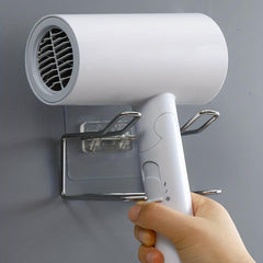 Stainless Steel Hair Dryer Rack Wall Mounted Storage
