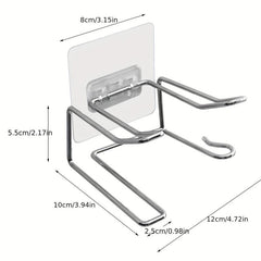 Stainless Steel Hair Dryer Rack Wall Mounted Storage
