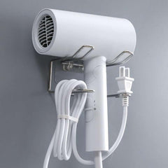Stainless Steel Hair Dryer Rack Wall Mounted Storage