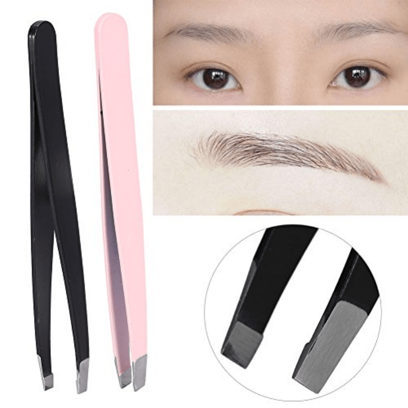 Stainless Steel Eyebrow Tweezers - Precise Hair Removal Tool