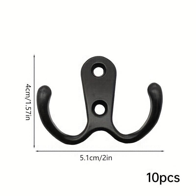 10 Pack Heavy Duty Metal Double Hook Wall Mounted with Screws