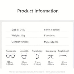 Polygonal Reading Glasses 2489 Anti Lenses for Men & Women