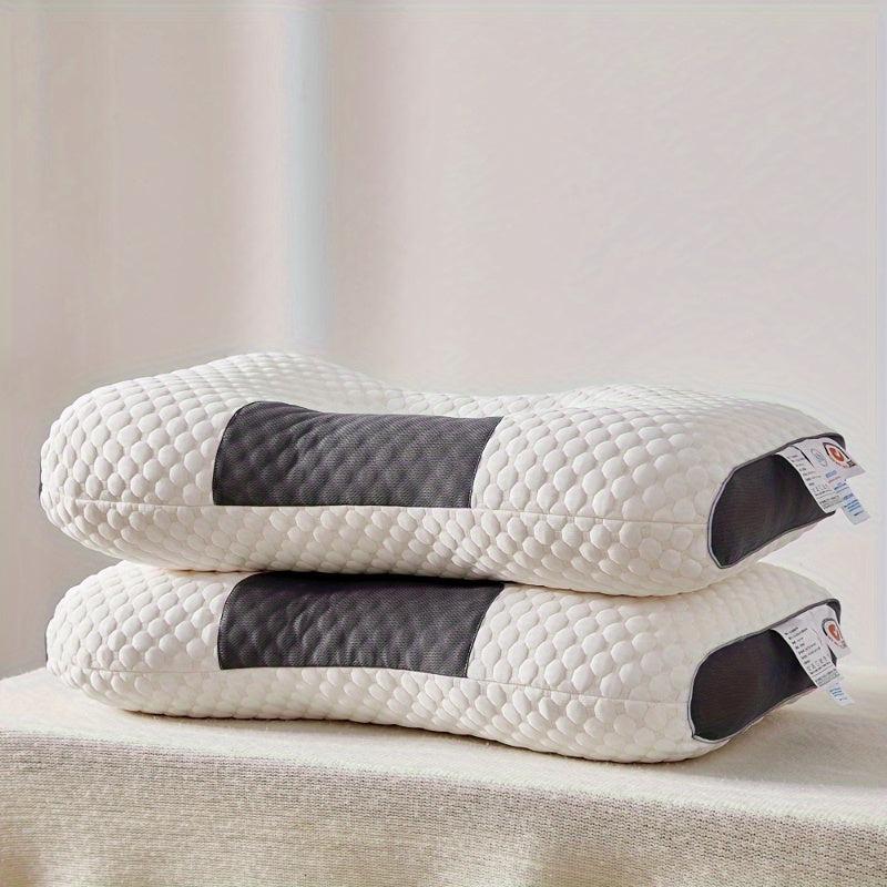Knitted Cotton Thin Pillow w/ Neck Protection & Massage