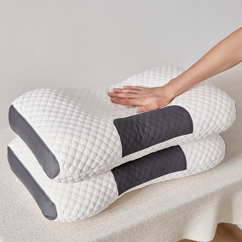 Knitted Cotton Thin Pillow w/ Neck Protection & Massage