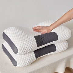 Knitted Cotton Thin Pillow w/ Neck Protection & Massage