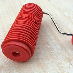 Rubber Faux Wood Grain Paint Roller With Handle Wall Paint Texture Tool