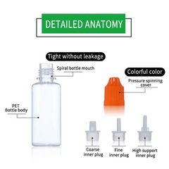 5pcs 5ML-50ML Eyes Liquid Dropper Refillable Bottles Empty Plastic Travel Paint