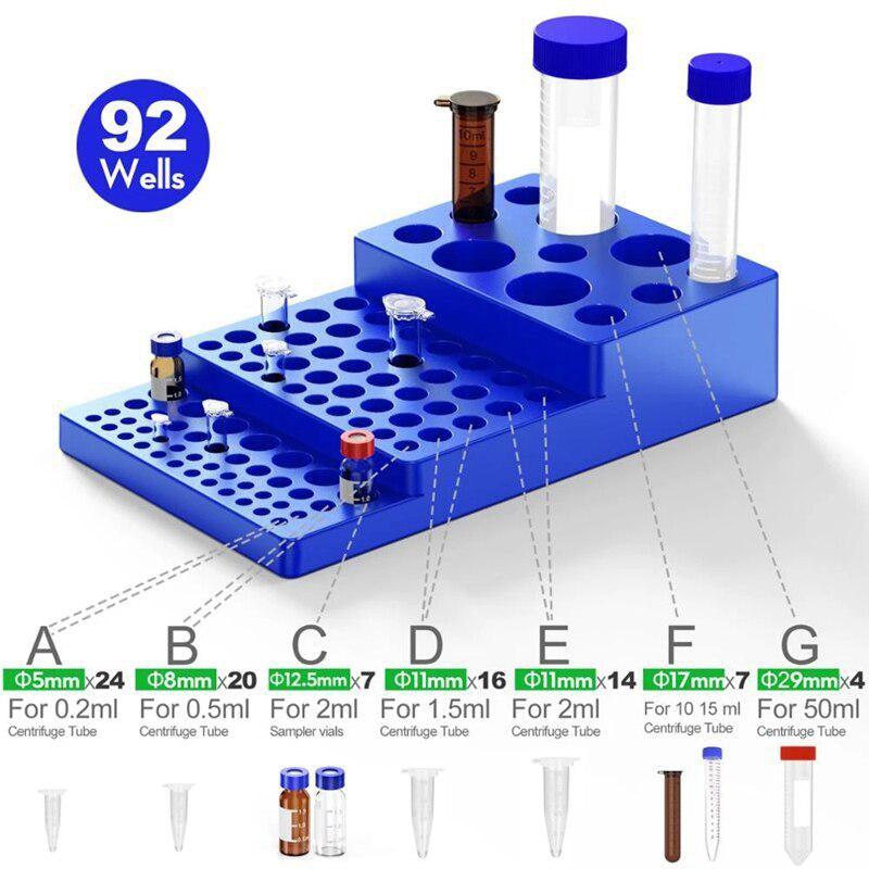 Multifunctional Centrifuge Tube Rack 0.2-15mL Stepped Test Tube Lab Supplies