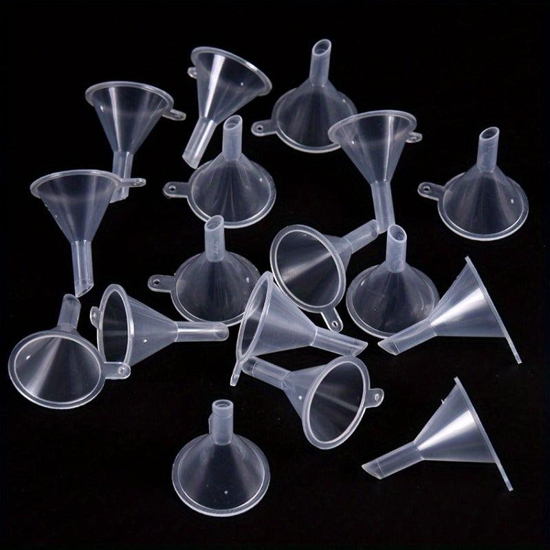 20pcs Mini Funnel Clear Plastic for Lab Bottles Essential Oils Perfumes Spices