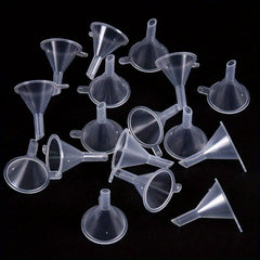 20pcs Mini Funnel Clear Plastic for Lab Bottles Essential Oils Perfumes Spices