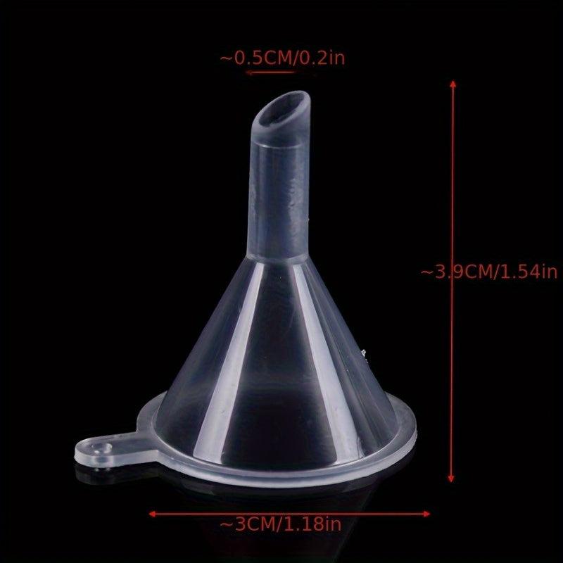 20pcs Mini Funnel Clear Plastic for Lab Bottles Essential Oils Perfumes Spices