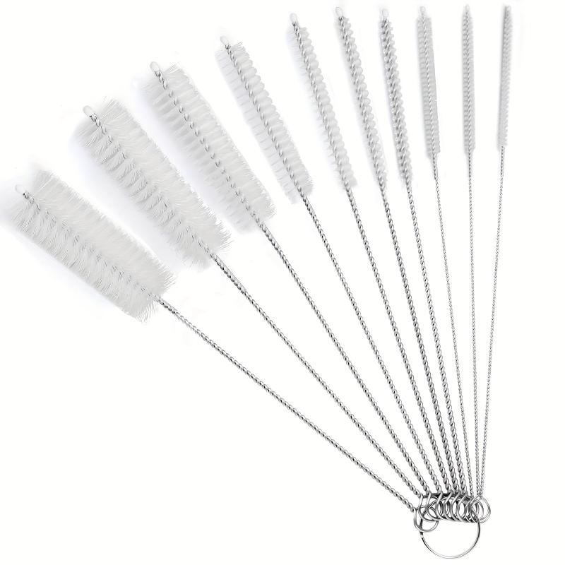 10pcs Nylon Tube Brush Set for Narrow Neck Bottles