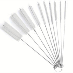 10pcs Nylon Tube Brush Set for Narrow Neck Bottles