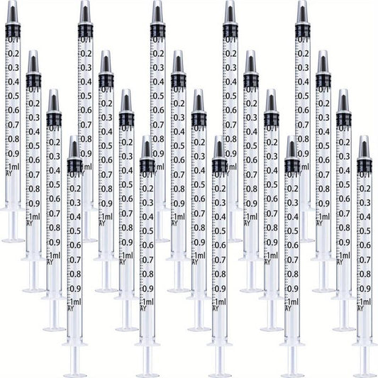 20pcs 1ml Plastic Syringes for Measuring & Watering