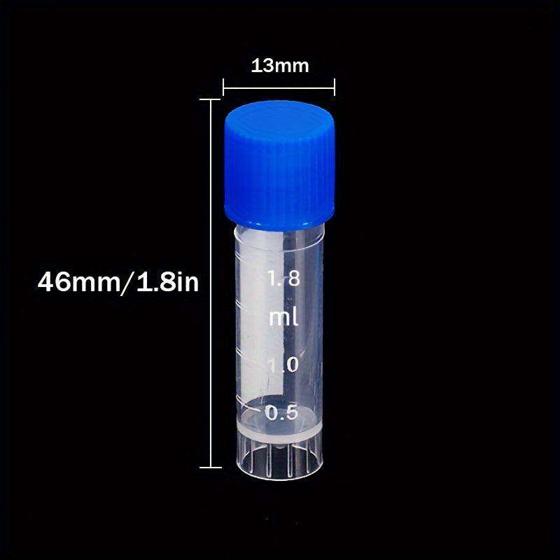 10pcs Plastic Test Tube Vial Sealing Cap Container 2ML Laboratory
