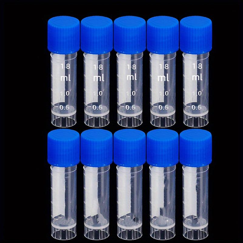 10pcs Plastic Test Tube Vial Sealing Cap Container 2ML Laboratory